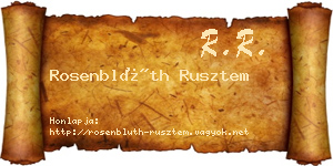 Rosenblüth Rusztem névjegykártya